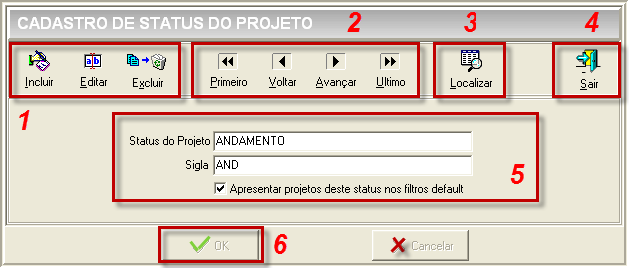 Status de Projetos