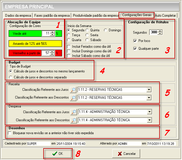 Configurações Gerais